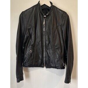 Vintage Brooks Leather Sportswear Motorcycle Jacket Black Biker Women’s Size 32